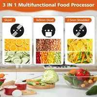 Commercial Vegetable Chopper 3 in1 Multifunctional Electric Cutting Machine Carrot Potato Slice Shred Diced Food Processor 3
