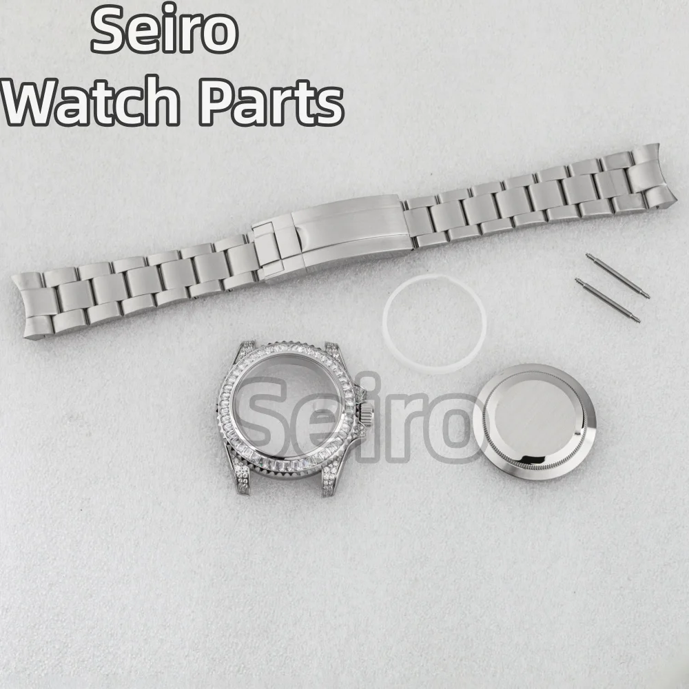 NH35 ساعة حافظة الماس الياقوت الزجاج الفولاذ المقاوم للصدأ المحار اليوبيل سوار ساعة أجزاء لحركة GMT SUB NH35 NH36