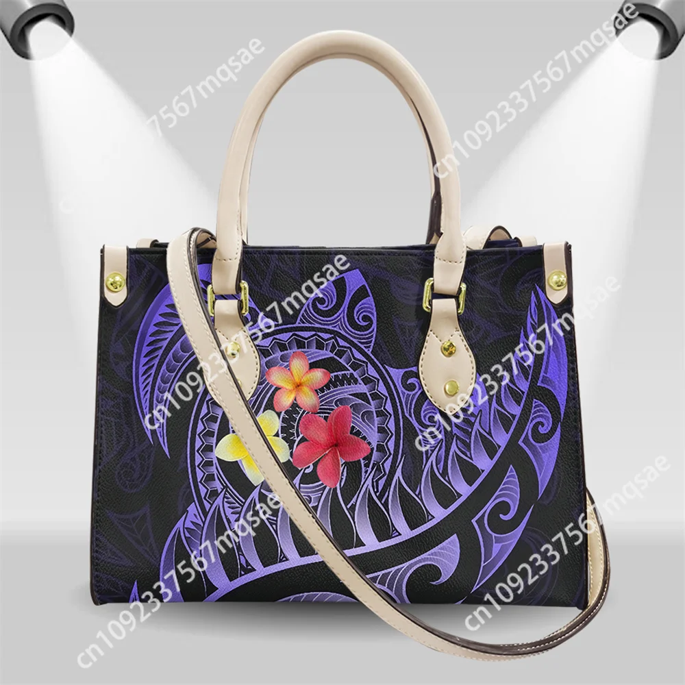 Polynesian Hawaiian Aotearoa Maori Turtle Silver Fern Print Women Top Handle Bags Casual Lady Crossbody Bag Clutch Sac Femme