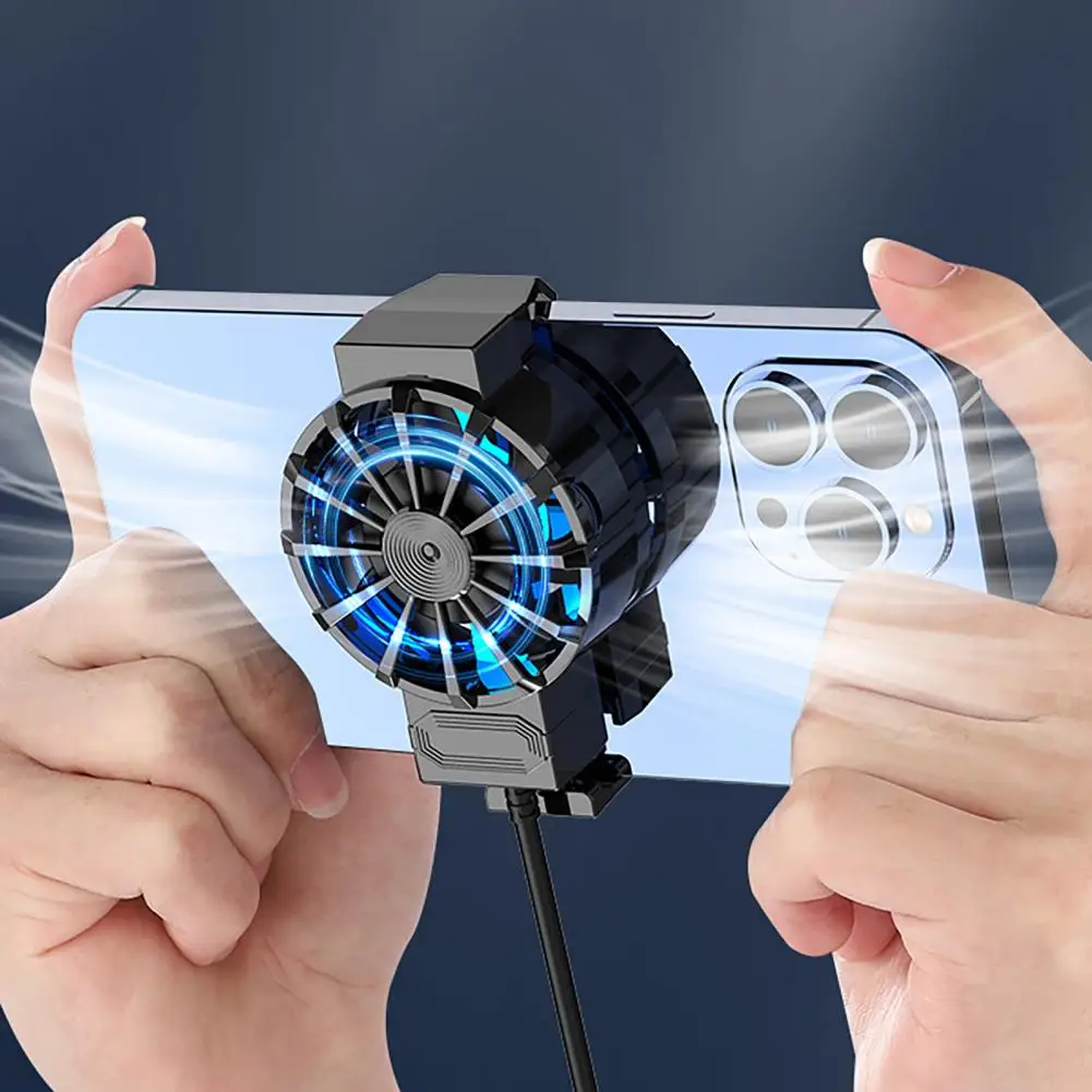 Phone Cooling Fan Mute Multi-angle Adjustment Universal Turbo Hurricane Game Cooler Cell Phone Cool Heat Sink for Smartphone