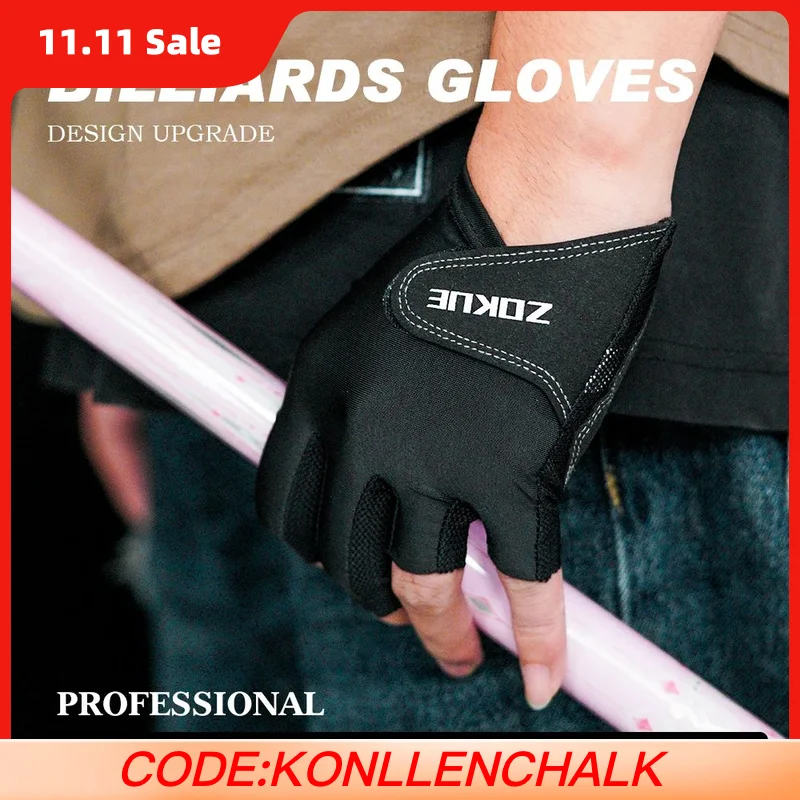 

ZOKUE pool gloves with Left Hand Medium High Quality Ballteck Korea Carom Glove 3 Fingers Professional for Billiard Accessories
