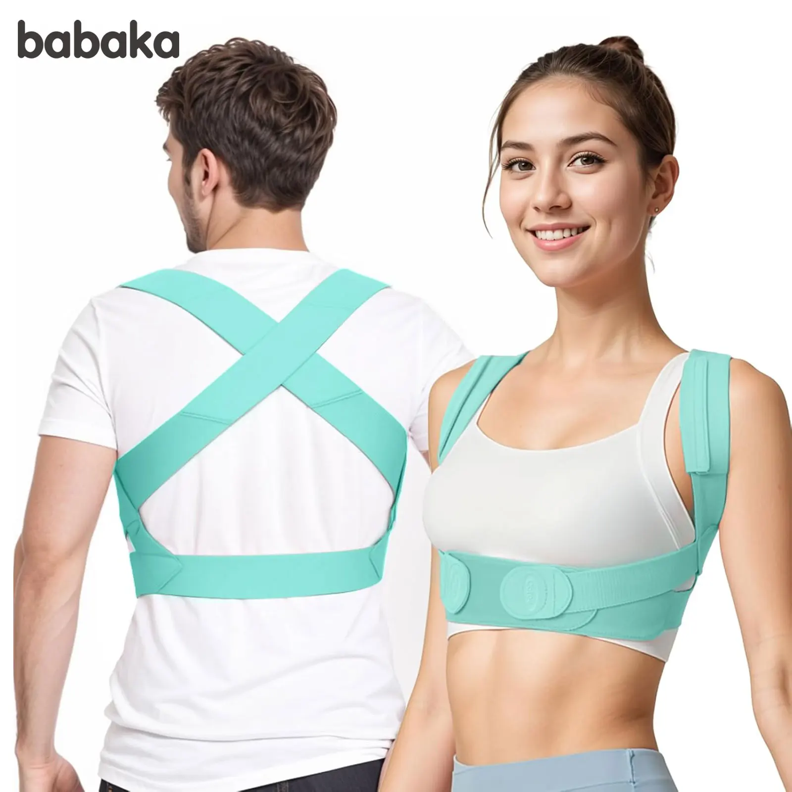 

Babaka New Posture Corrector Adjustable Back Support Belt Spine Back Shoulder Brace Support Belts Adult Invisible Rücken Haltung