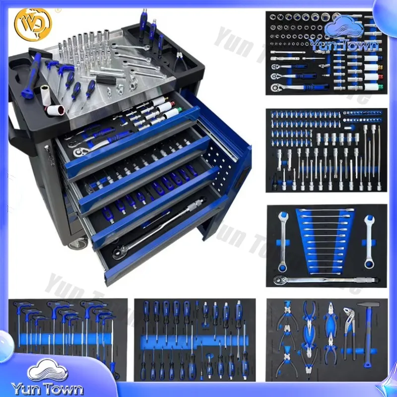 526-Piece customizable full-featured 7-layer tool cart set with lockable drawers and lockable wheels