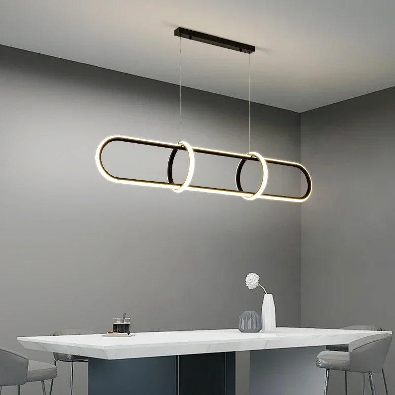 

Control Minimalist Decor for Kitchen Bar Lighting Chandelier Lusters 2022 New Table Dining Led Pendant Lights Black with Remote