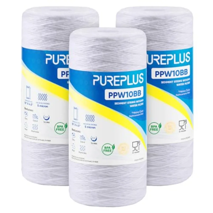 

Сетчатый фильтр для воды 5 микрон, 10 x 4.5, для всего дома, для скважинной воды, сменный картридж для 84637 WPX5BB97P PC10 355214