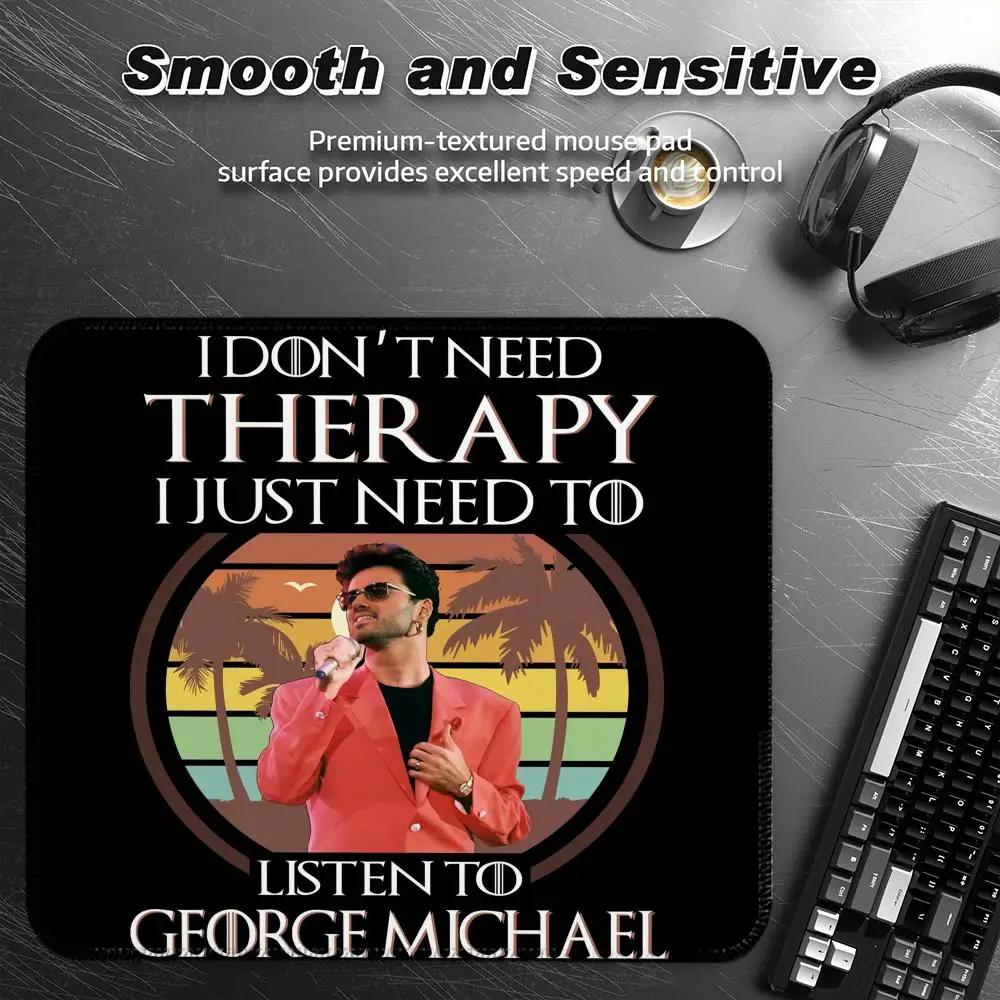 

G-George Michael Singer Mouse Pad Small Desk Pad Desktop Computer Keyboard Wireless Mouse Boy Gift for Play games Coasters
