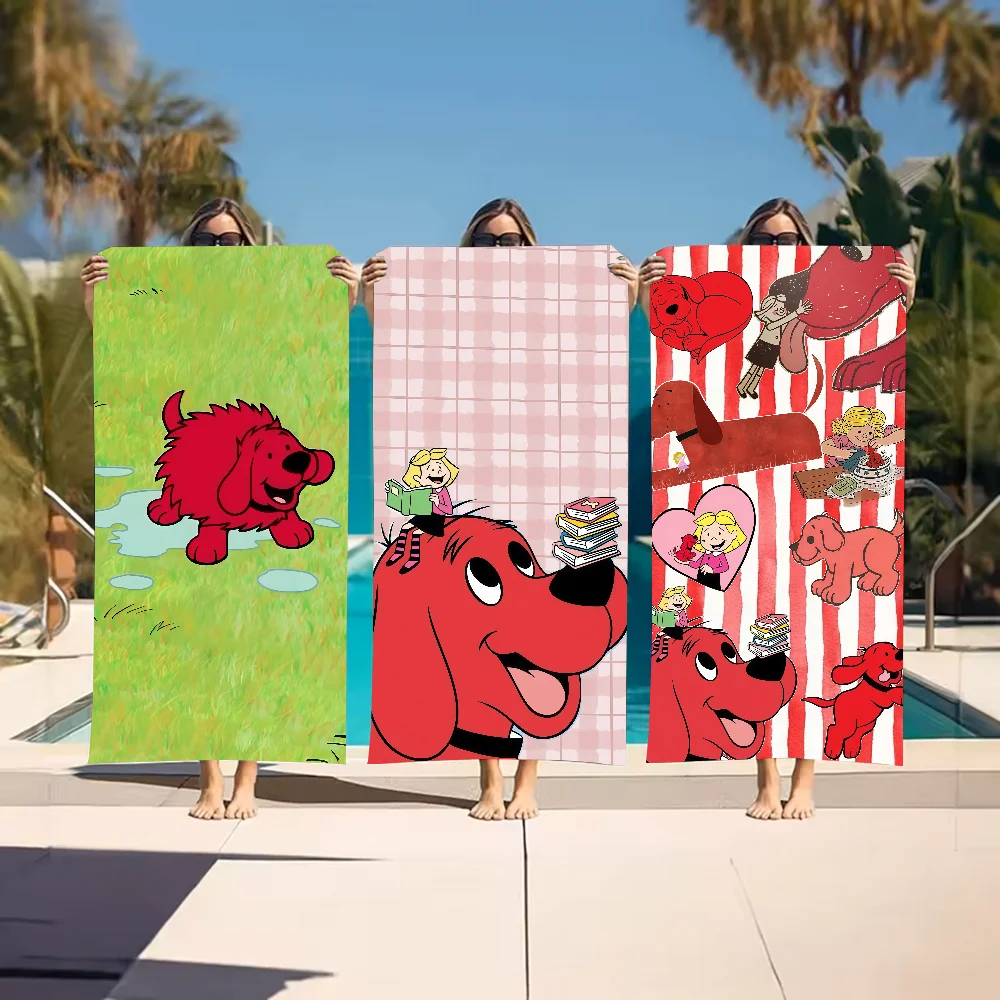 Cartoon C-Clifford the Big Red D-Dog-S Towel Sports Quick Dry Travel Camping Sandproof Soft Light Large Beach Towel - view 4