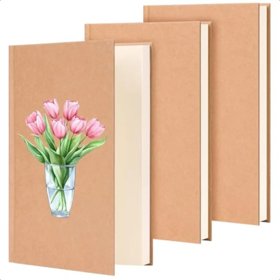 

EOOUT 3pcs Blank Notebook Hardcover Sketchbook Unlined Notebook 120 Sheets 100gsm Paper 5.6 x 8.2in Journal for Drawing Art Tra