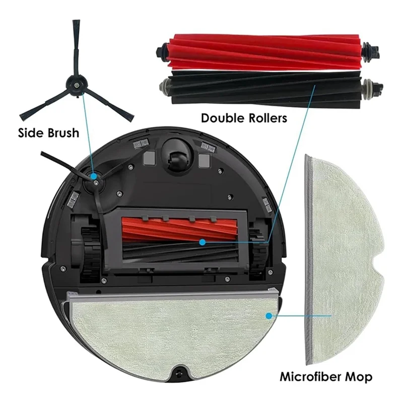 B58B-16Pcs Replacement Parts Accessories Kit  For Roborock Q8 Max+/Q8 Max Plus/Q5 Pro+/Q5 Pro Vacuum Cleaner