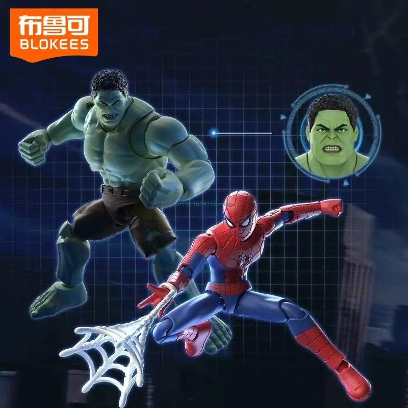 Blokees Genuine Marvel Champion Lite Vol.1 6Pcs Build PVC Figure Desktop Decor Hot Hidden Collect Toy Gift For Collectors