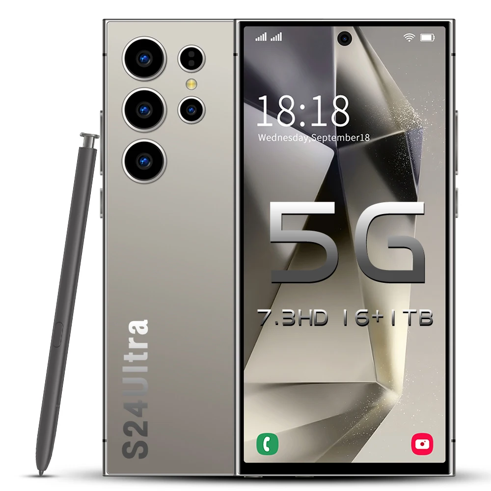 حافظة الهاتف الجديدة تستخدم لبطارية 2026 HOT S24 UItra 7.3HD الإصدار العالمي ببطاقة مزدوجة ذكية أصلية بقدرة 8000 مللي أمبير في الساعة