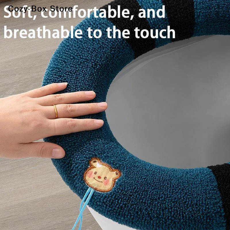 [ZY]1Pcs Soft Warmer Washable Bathroom Toilet Seat Cover Mat Cover Pad Cushion Seat[ZY] view 4