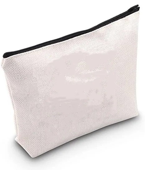 Bolsas de maquillaje de lona en blanco con sublimación, bolsa con cremallera, estuche para lápices, bolsas artesanales en blanco, bolsa de