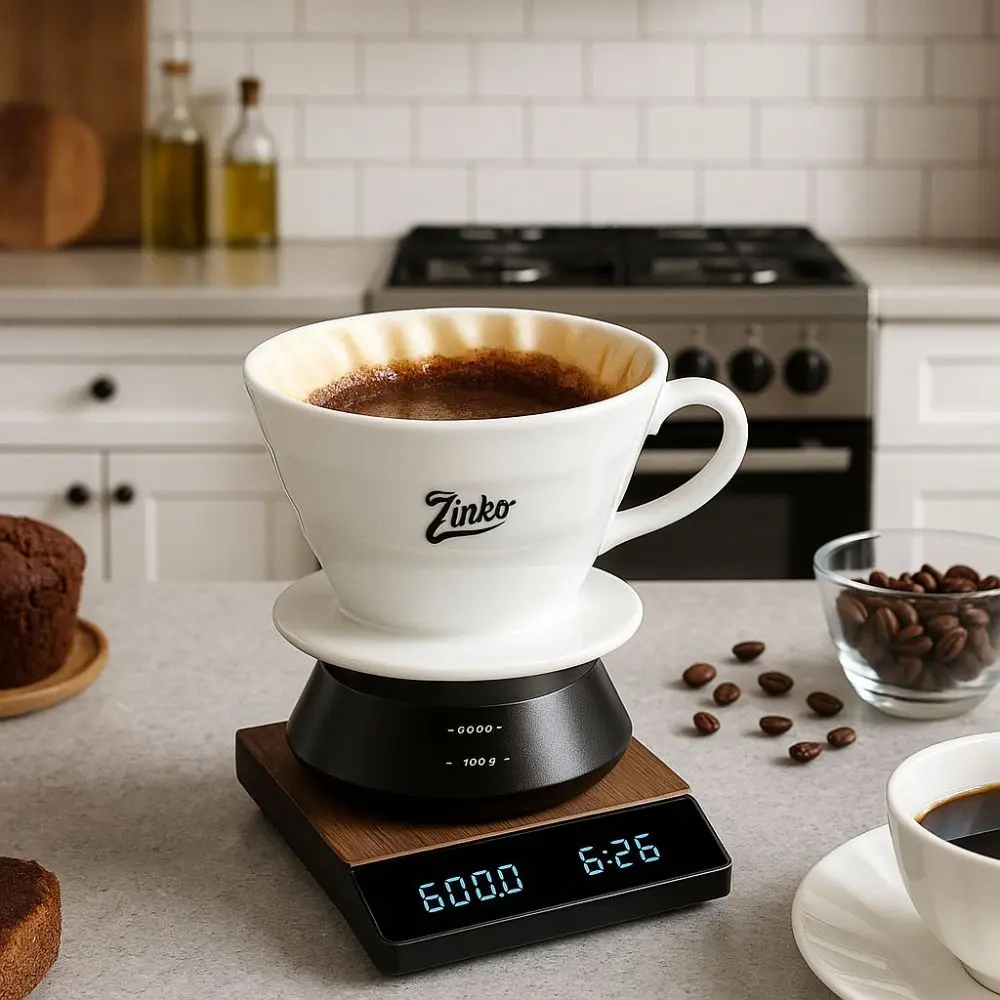 

Walnut Wood Mini Wooden Tea Scale Type-c LED Electronic Tea Scale Precision Portable Precision Tea Scale Tea Measuring