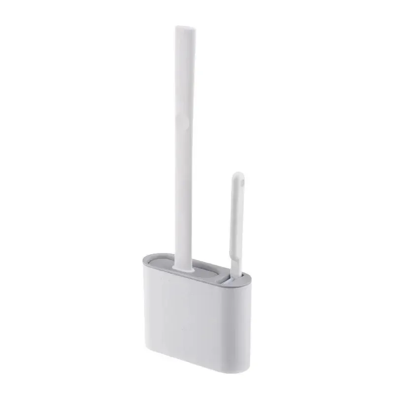 

Wall Hanging Silicone Toilet Brush with Holder Long Handle Waterproof Quick Drying Soft Bristles Bathroom Cleaning Tool