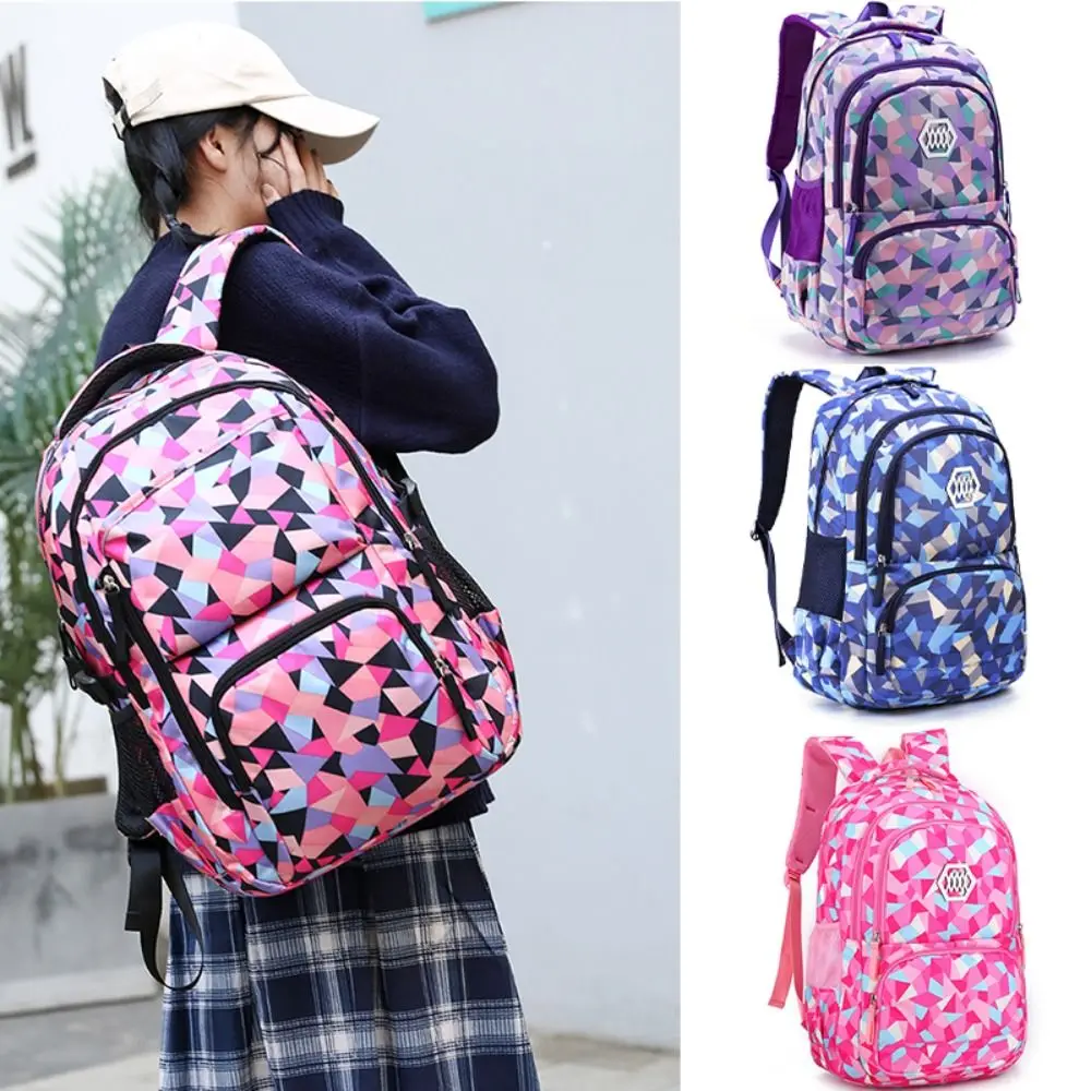 

Splicing Color Students School Bags Multi-layer Spinal Protection Children Rucksack Waterproof Lightweight Kids Book Bags