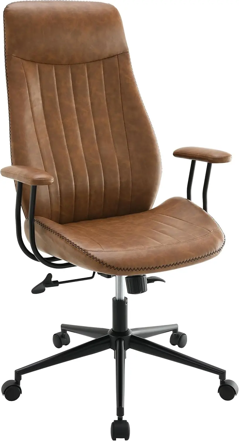 Ranger Upholstered Adjustable Home Office Desk Chair Brown