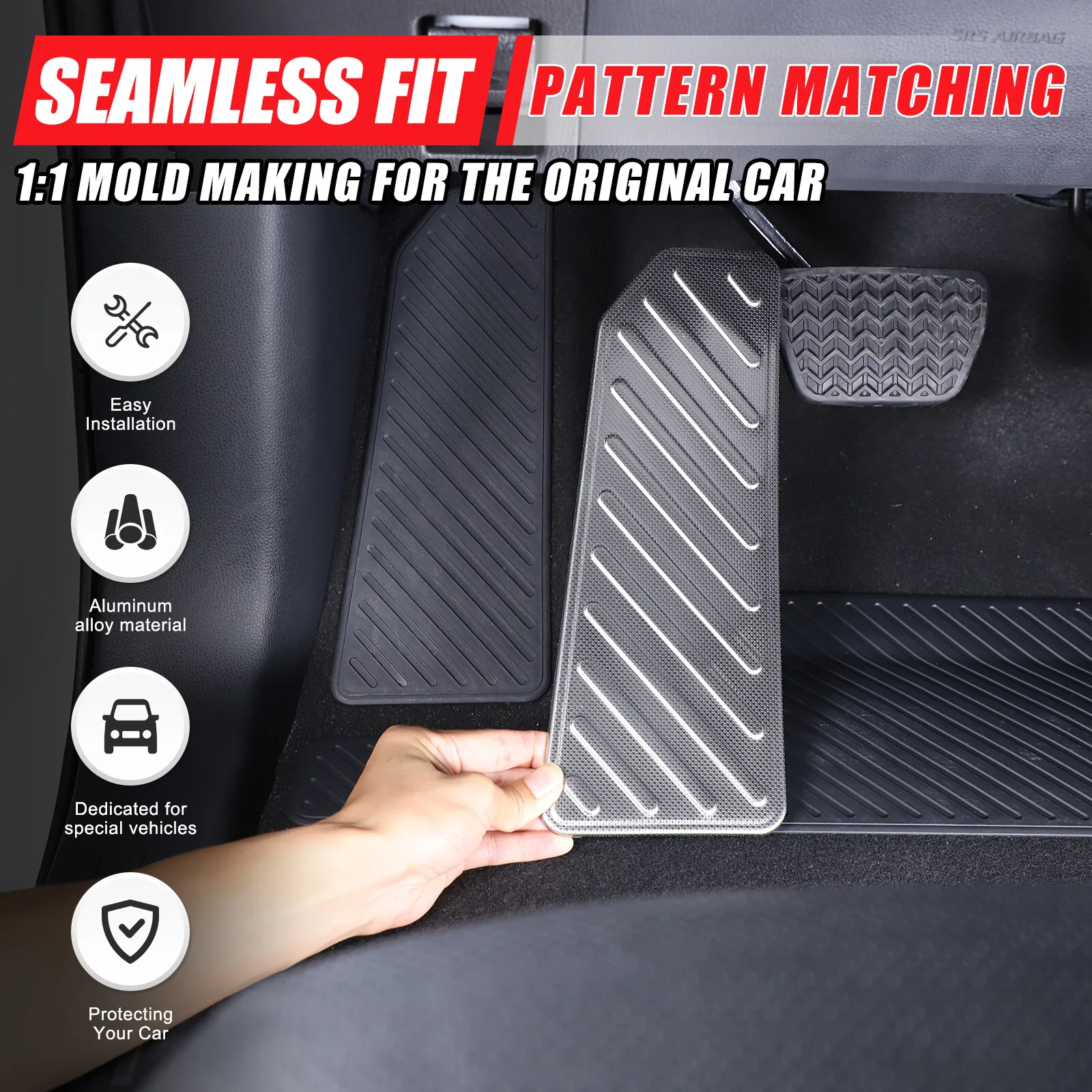 

For Toyota Land Cruiser 250 Prado LC250 2024-25 Car Modification Stainless Steel Foot Rest Pedal Trim Pad Cover Car Accessories