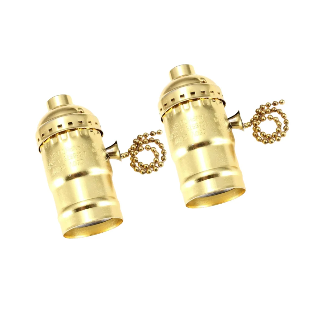 

2 шт. винтажные цоколи для ламп E26, высококачественный материал, прочный, простая установка, идеально подходит для домашнего освещения, золотые цоколи для ламп