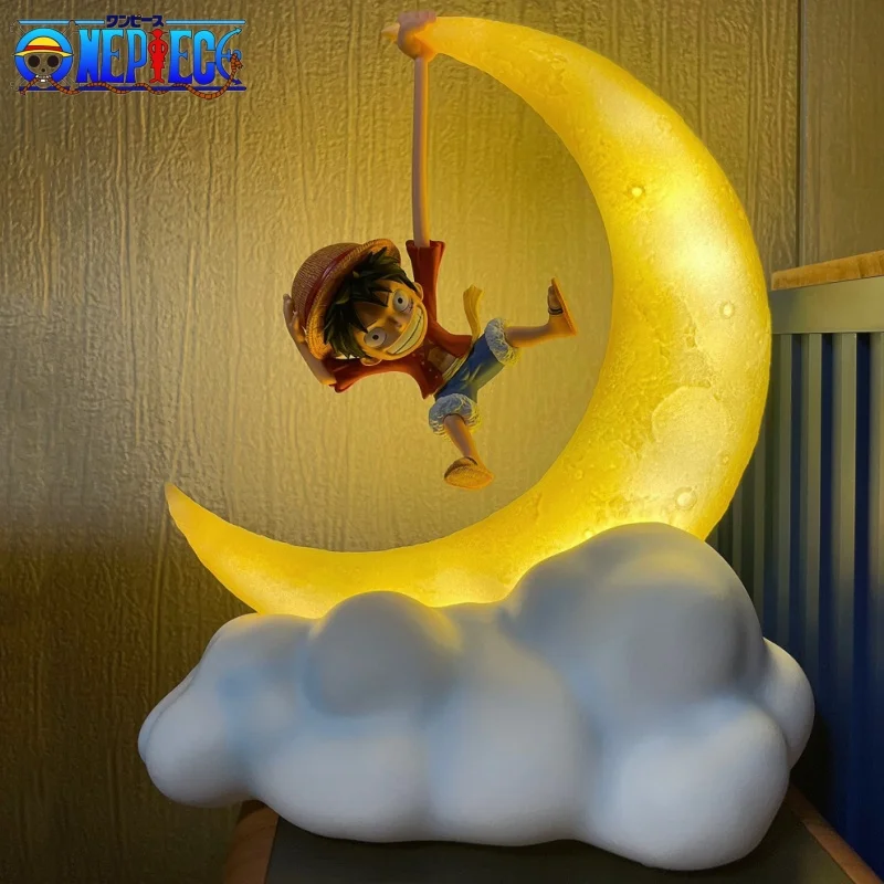 One Piece Original Luffy Night Light Anime Peripheral Desktop Decoration Magnetic Control Moon Lamp Funny Holiday Gift Toys