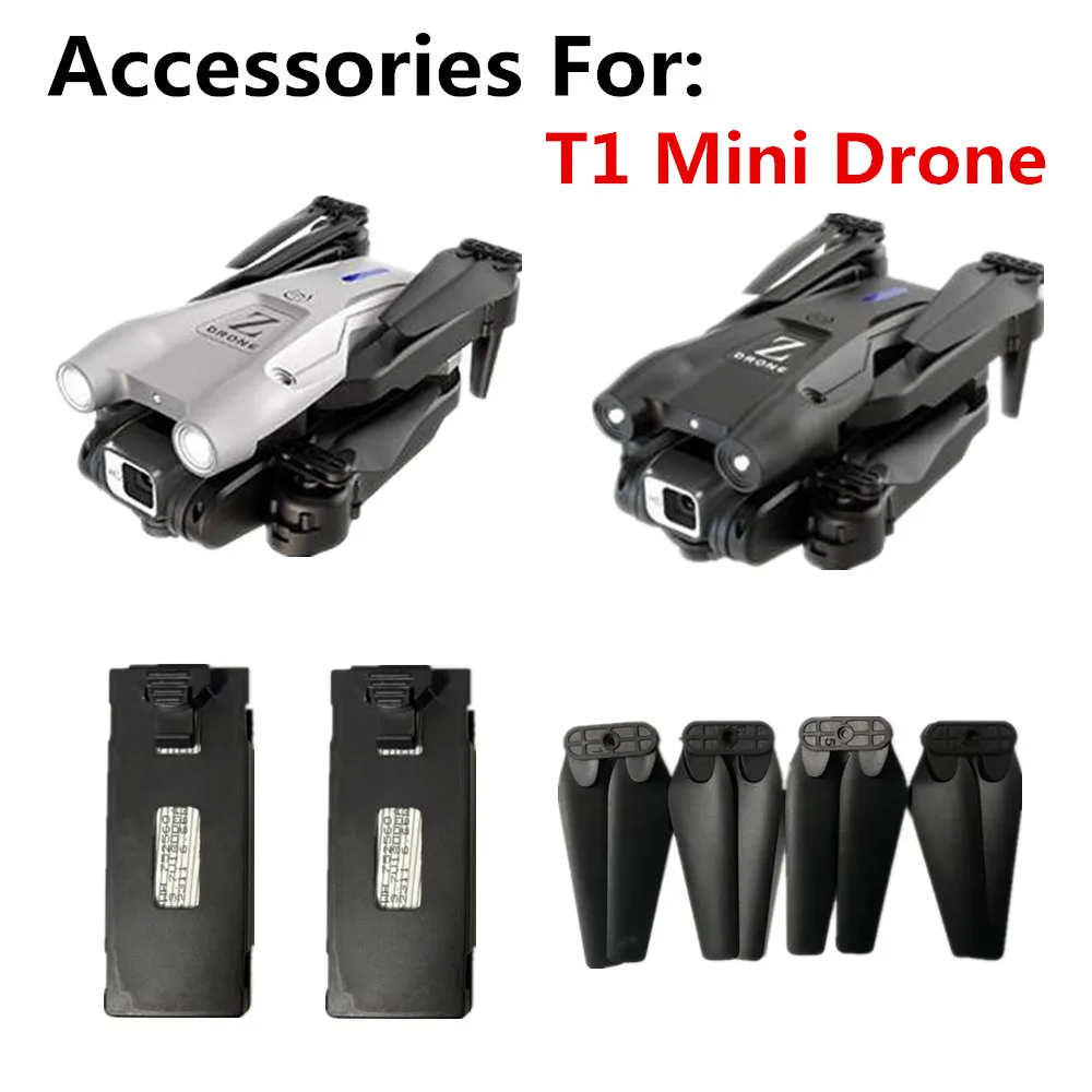 T1 Mini Drone Battery 3.7v 1800mAh / Propeller Maple Leaf For T1 Drone Parts T1 Drone Accessories Battery