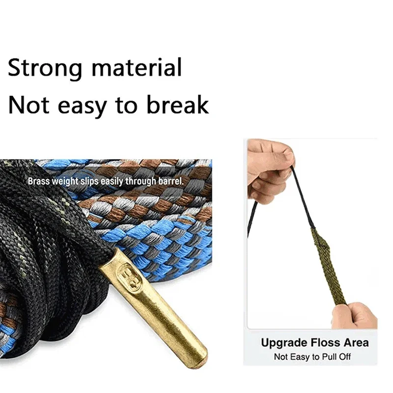 Vector Optics 12 Ga Kit Pembersih Senapan Bor Bersih Tali Sikat Bor Barel Ular untuk 9Mm .22 .223 5.56Mm .308 7.62Mm