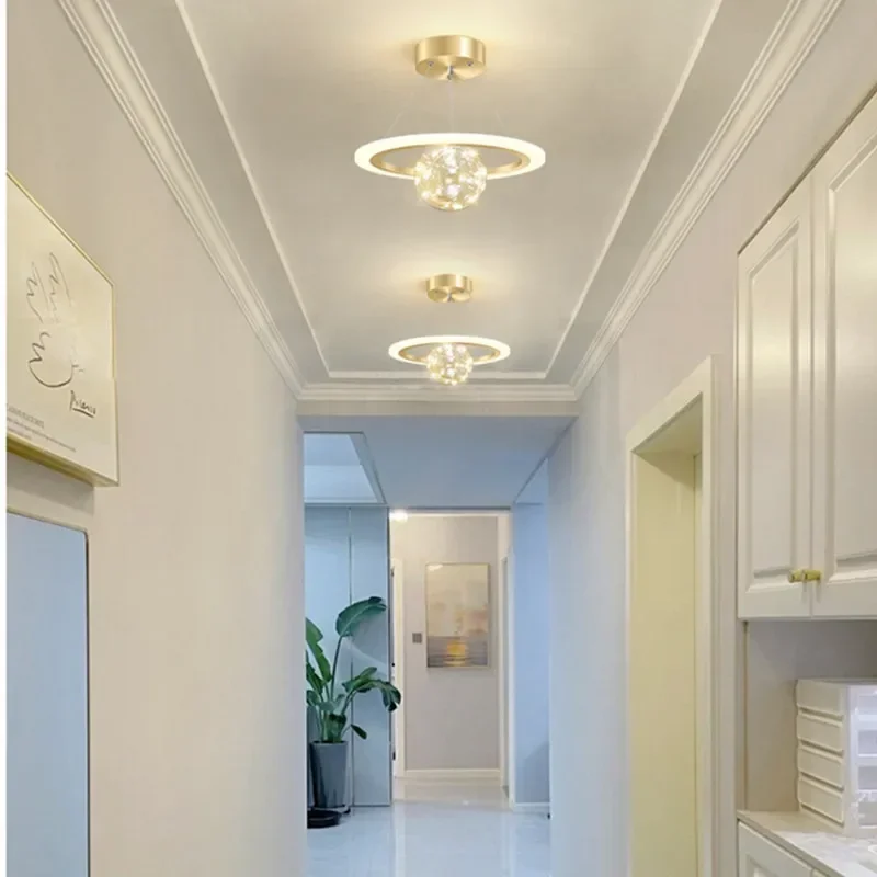 

Sky Stars Corridor Nordic Lamp Net Red Entrance Porch Balcony Simple Light Luxury Cloakroom Bedroom AC90-260V Small Chandelier
