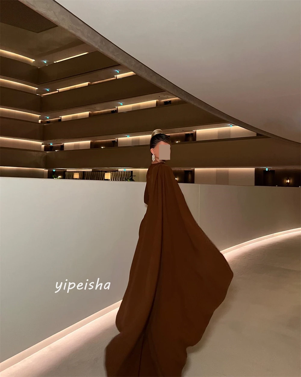 Customized Jiayigong Jersey Draped Ruched Beach Sheath High Collar Bespoke Occasion Gown Long Dresses