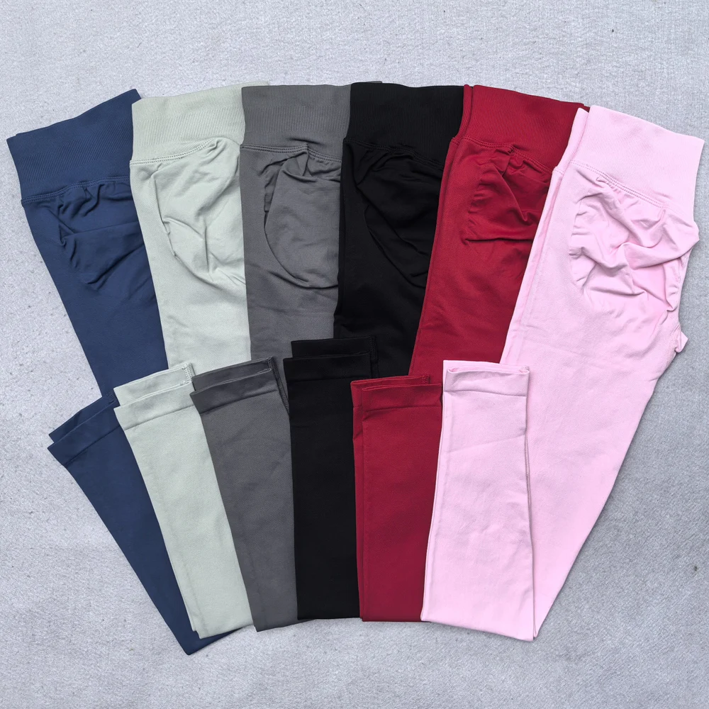 Leggings Women Scrunch Seamless Yoga Leggings Gym Sports Pants Low Ribbed Band High Stretch Fitness Outfit Workout Tights