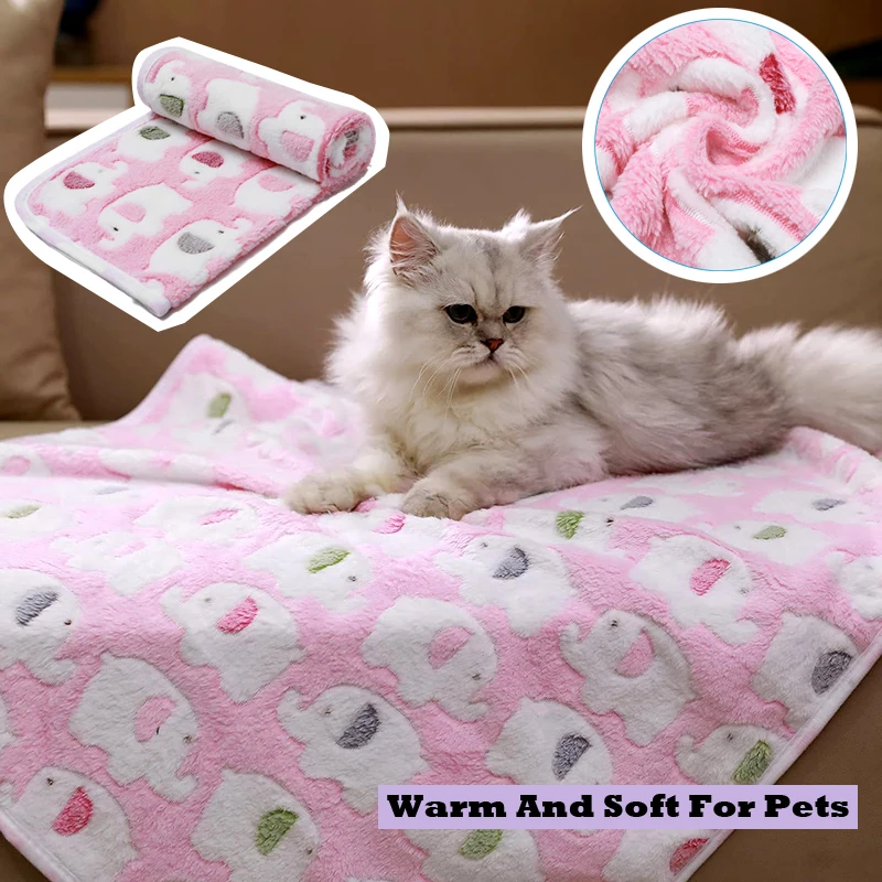 Soft Fluffy Quality Pet Blanket Cute Cartoon Pet Mat Warm and Comfortable Blanket for Cats and Dogs Supplies