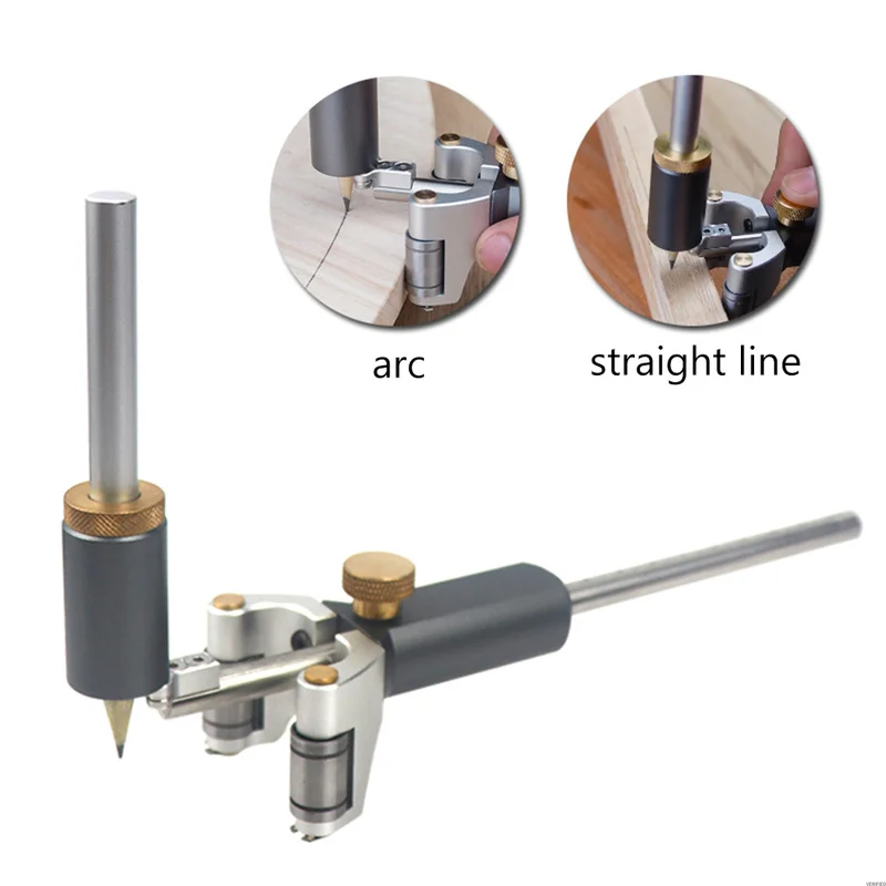 

Ecomhunt Dropshipping Woodworking Linear Arc Scriber Dual-purpose Ruler Parallel Line Drawing Measuring Gauge DIY Scribe Tools