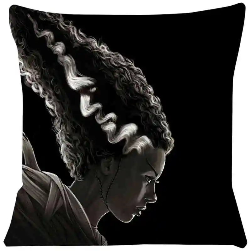 Bride of Frankenstein Cushion Cover Comfortable Short Plush Pillow Cases Chair Car Sofa Pillow Cover Home Decorative  SJ-301