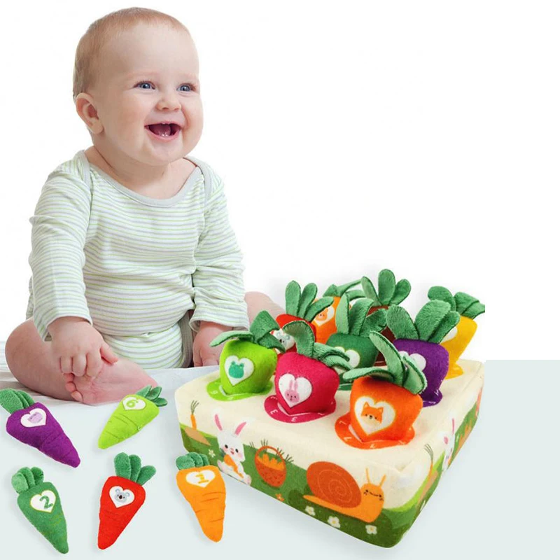 New-Baby Carrot Harvest Game Montessori Toy Pull Turnip Toddler Motor Skills Training Tissue Box Toys For Children