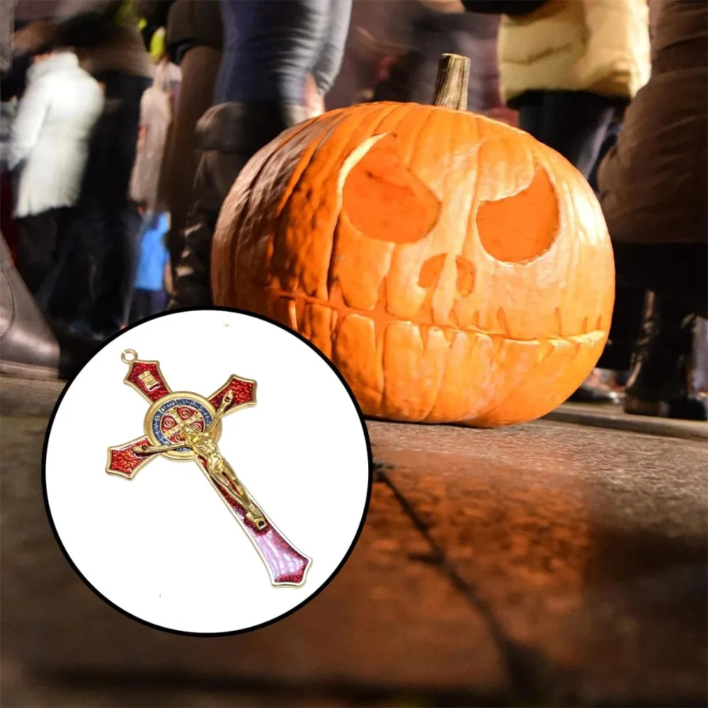 الكاثوليكية القديس الصليب قلادة سبائك الصلاة المسيح اليدوية قلادة الدينية سحر ميدالية الكاثوليكية يسوع الصليب