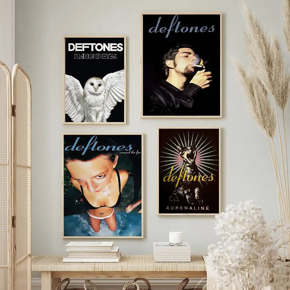 Rock Band Deftones Posters Premium Self-Adhesive No Residue Wall Sticker for Home Office Bar Decor