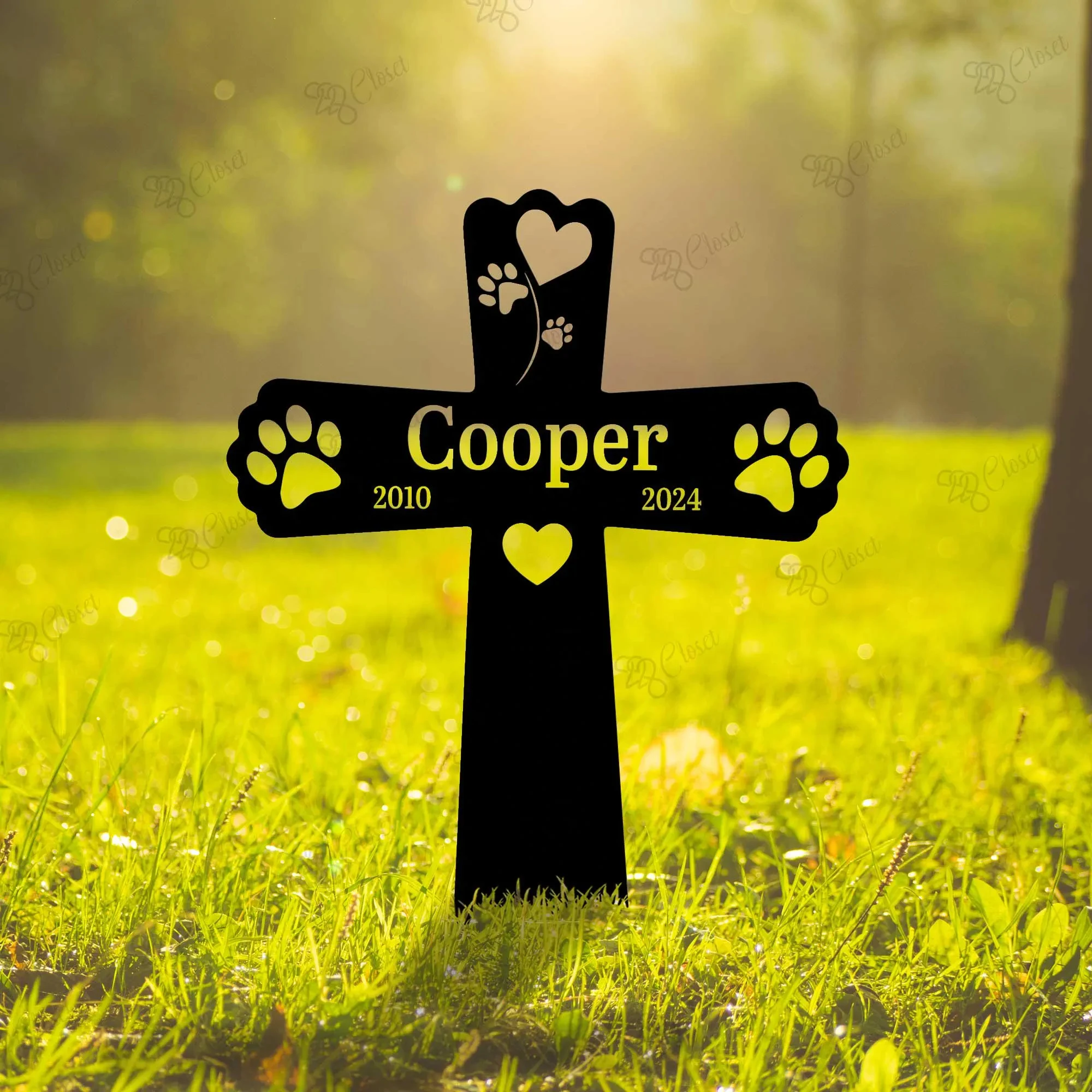Custom Pet Memorial Cross Custom Dog Cat Loss Gift In Loving Memory of Dog Cross Dog Mom Gift Dates Pet Loss Tribute Loss