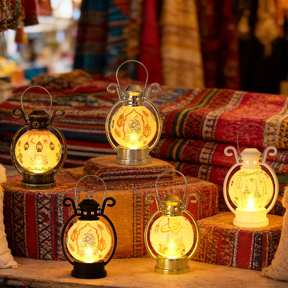 

Марокканский арабский светильник-фонарь для Рамадана, светодиодный электронный ночник-свеча, лампа-ветрячка «Звезда и Луна» для украшения дома и вечеринок в честь Рамадана