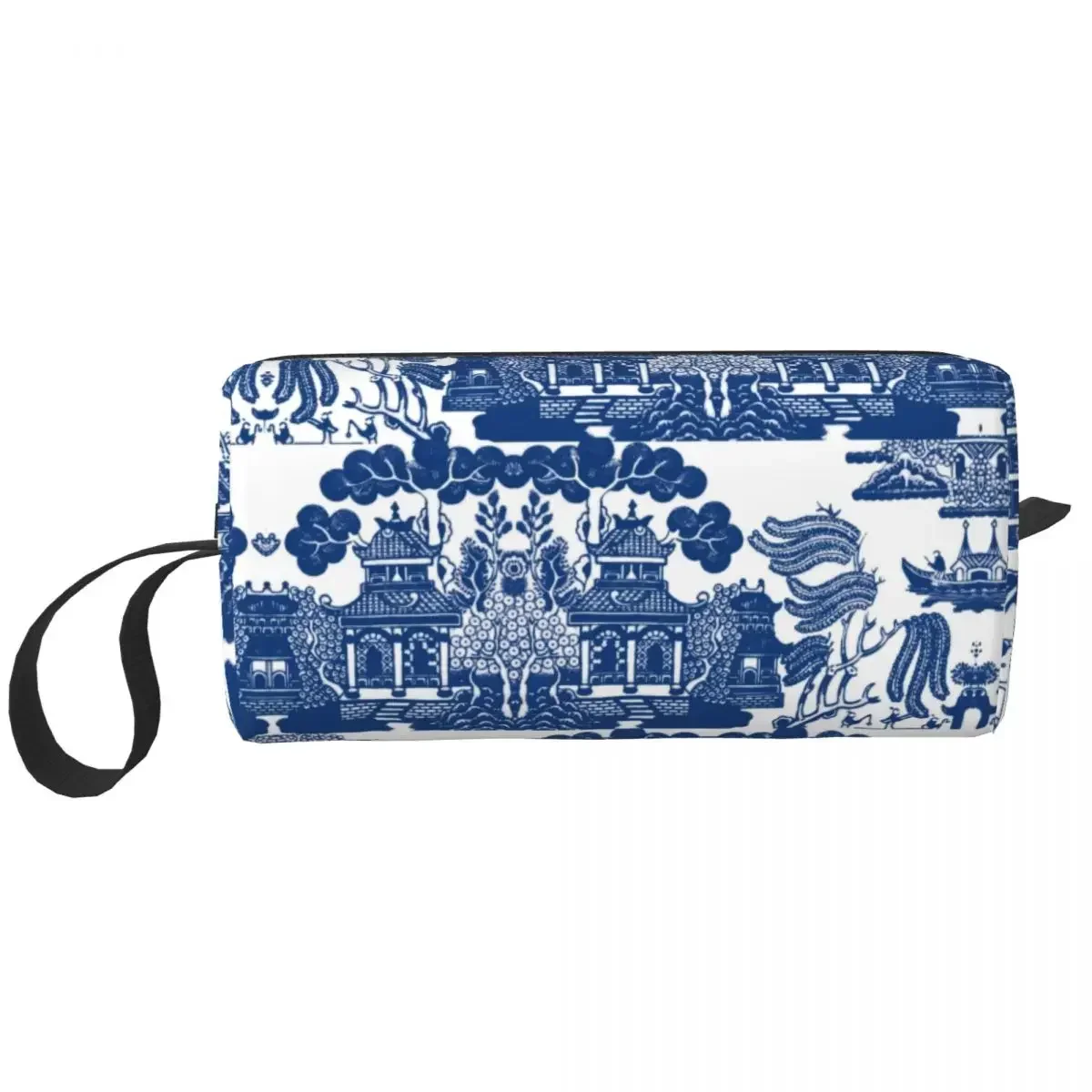 

Blue Willow Chinoiserie Blue And White Porcelain Inspiration Travel Toiletry Bag Makeup Cosmetic Bag Beauty Storage Dopp Kit