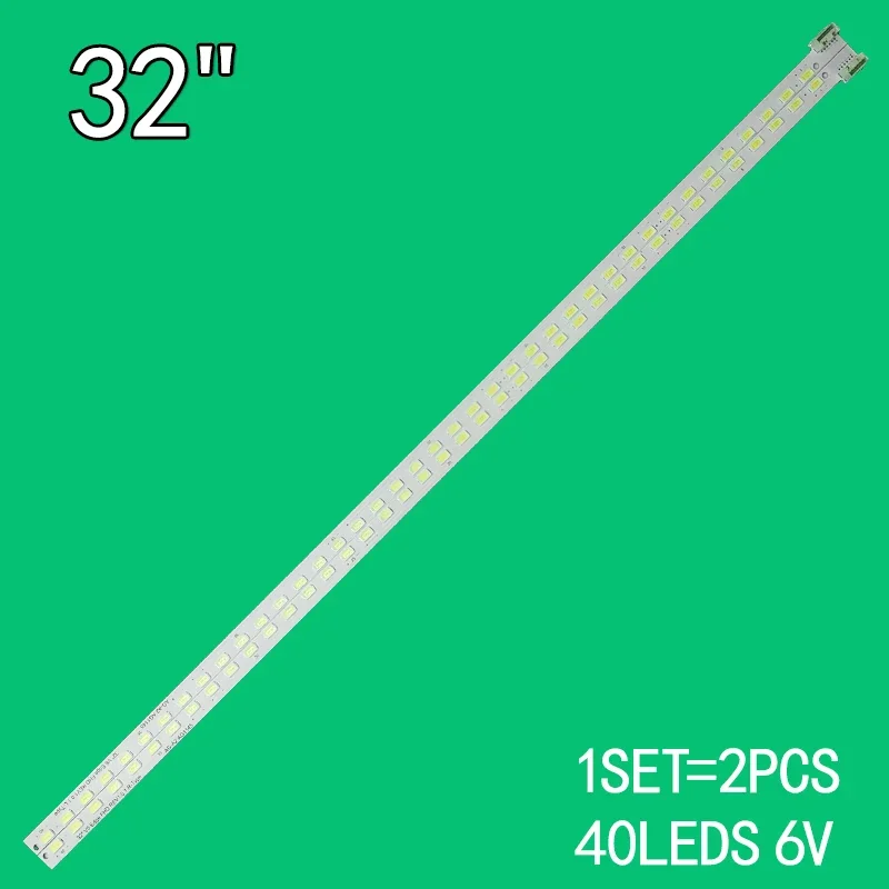 Strip lampu latar led TV 404mm 2 buah/set untuk Skyworth 32 inci 40led 32 V6 EDGE FHD REV1.0 Skyworth 32E82RD 32340 lv32lw4500