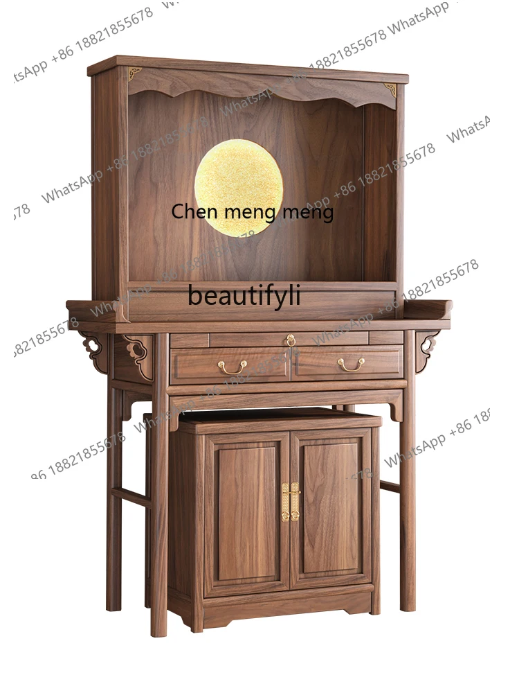 X  Black Walnut Altar Incense Burner Table Domestic Buddhist Hall Buddha Shrine New Chinese Style Clothes Closet Modern