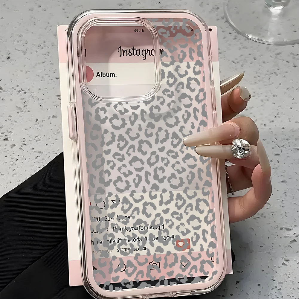 Leopardenmuster 2-in-1 Transparente Handyhülle für Samsung Galaxy S26 Ultra S25 S23 S24 S22 Plus A57 A37 A55 A54 A36 A35 A16 Cover – Detail 3