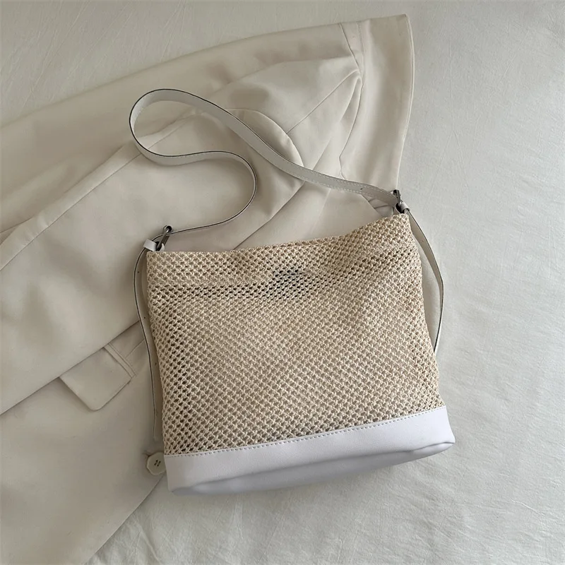 

2024 New Bag Large Capacity Seaside Holiday Beach Bag Woven Straw Bag Fashionable Women's Hand Crossbody Bag