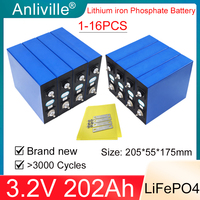 New Grade A 3.2V 100Ah 102Ah 202Ah Rechargeable LiFePO4 Battery DIY 4S 12V24V Golf Cart Yacht EV Solar inverter RV