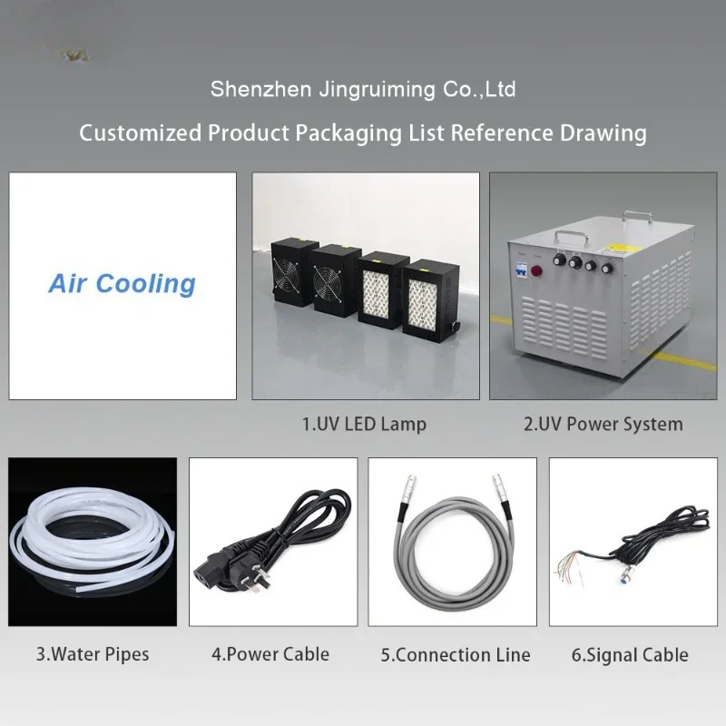 Air Cooled UV Curing System 150 * 100mm UV Light Emitting Diode Curing Lamp For UV Adhesives With Controller System