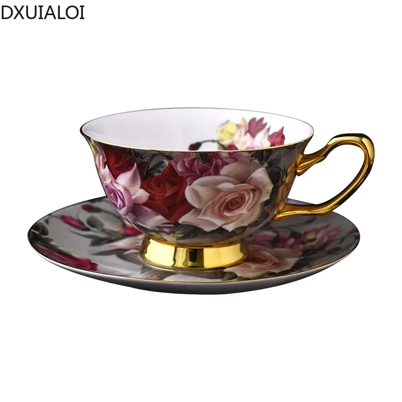 European retro coffee cup set British home afternoon tea cup tea set exquisite hand-painted ceramic cup and saucer 200ML