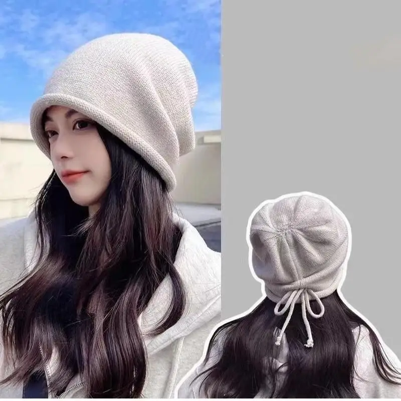 Winter Plush Beanies Cute Knit Hat For Women Girls Cute Ear Muffs Windproof Knitted Cap For Cold Weather