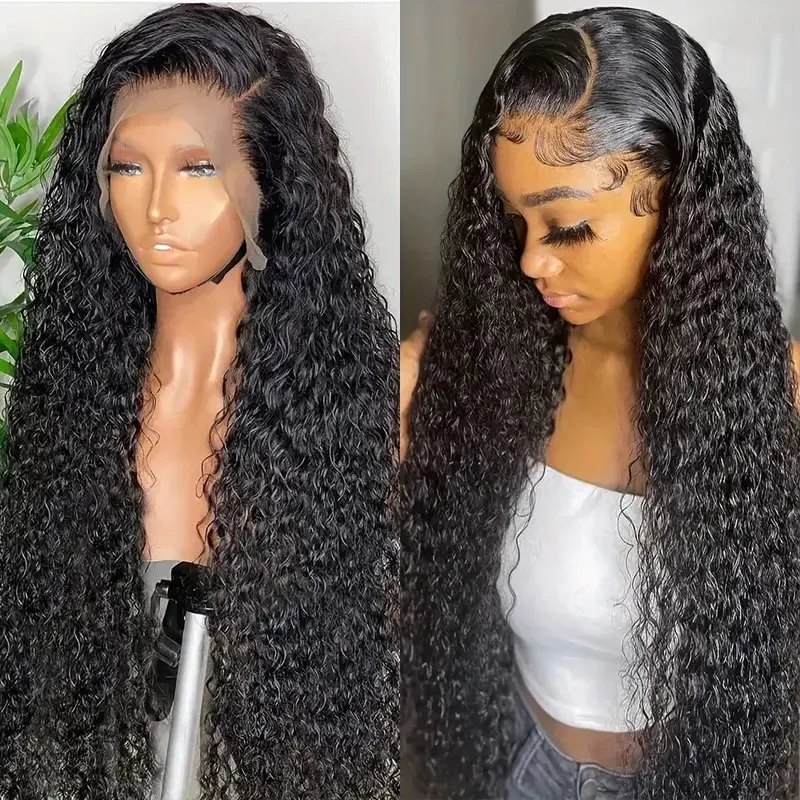 Rosabeauty 13X4 Deep Wave 250 Density 13x6 Lace Front Human Hair Wig 40Inch Preplucked Glueless Ready To Go Curly Wig  For Women