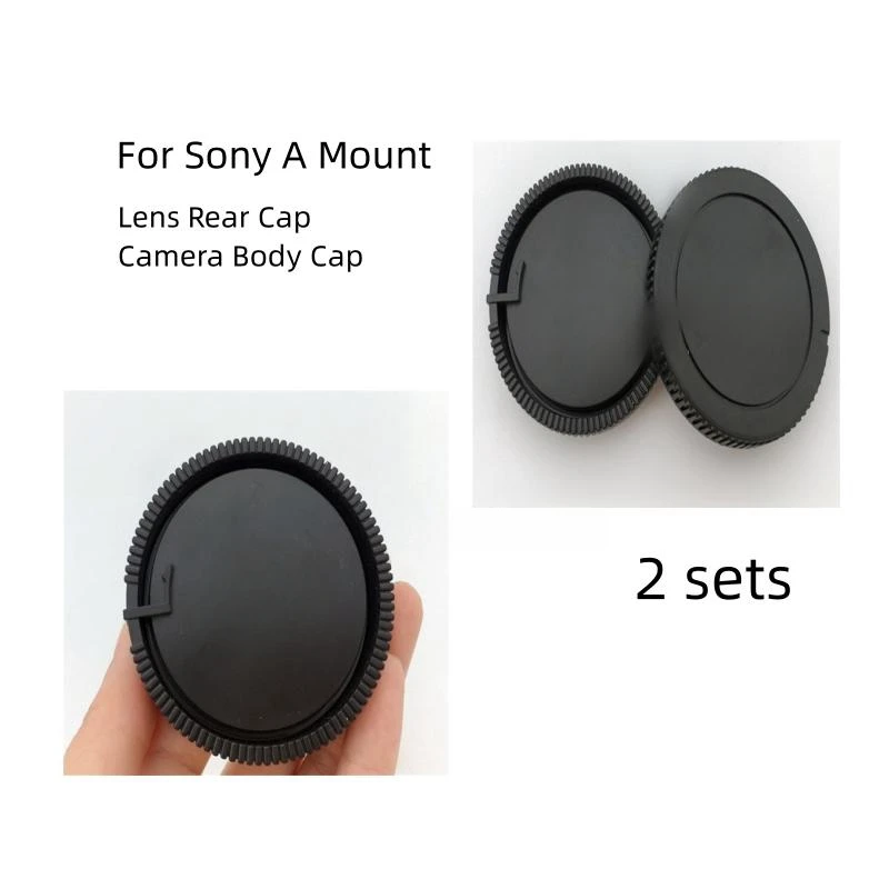 2 PCS Tylna osłona obiektywu + osłona korpusu Ochrona przed kurzem Plastikowa czarna Sony A Mount A37 A55 A100 A200 A290 A300 A390 A450 A500 A550 L