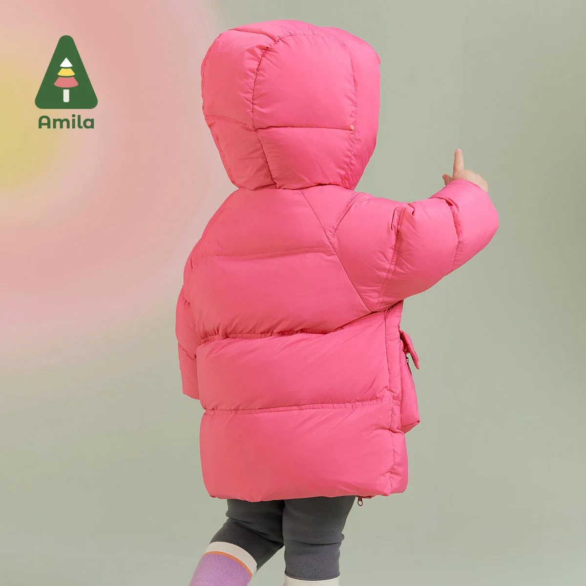 Amira Baby Children‘s Down Jacket 2024 Winter New Multicolor White Goose Down Slightly Waterproof Antifouling Oilproof Jacket