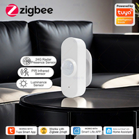 24G MmWave Radar Human Presence Sensor+PIR Motion Sensor Light Temperature Humidity USB/Battery Powered Support Tuya Zigbee Z2M